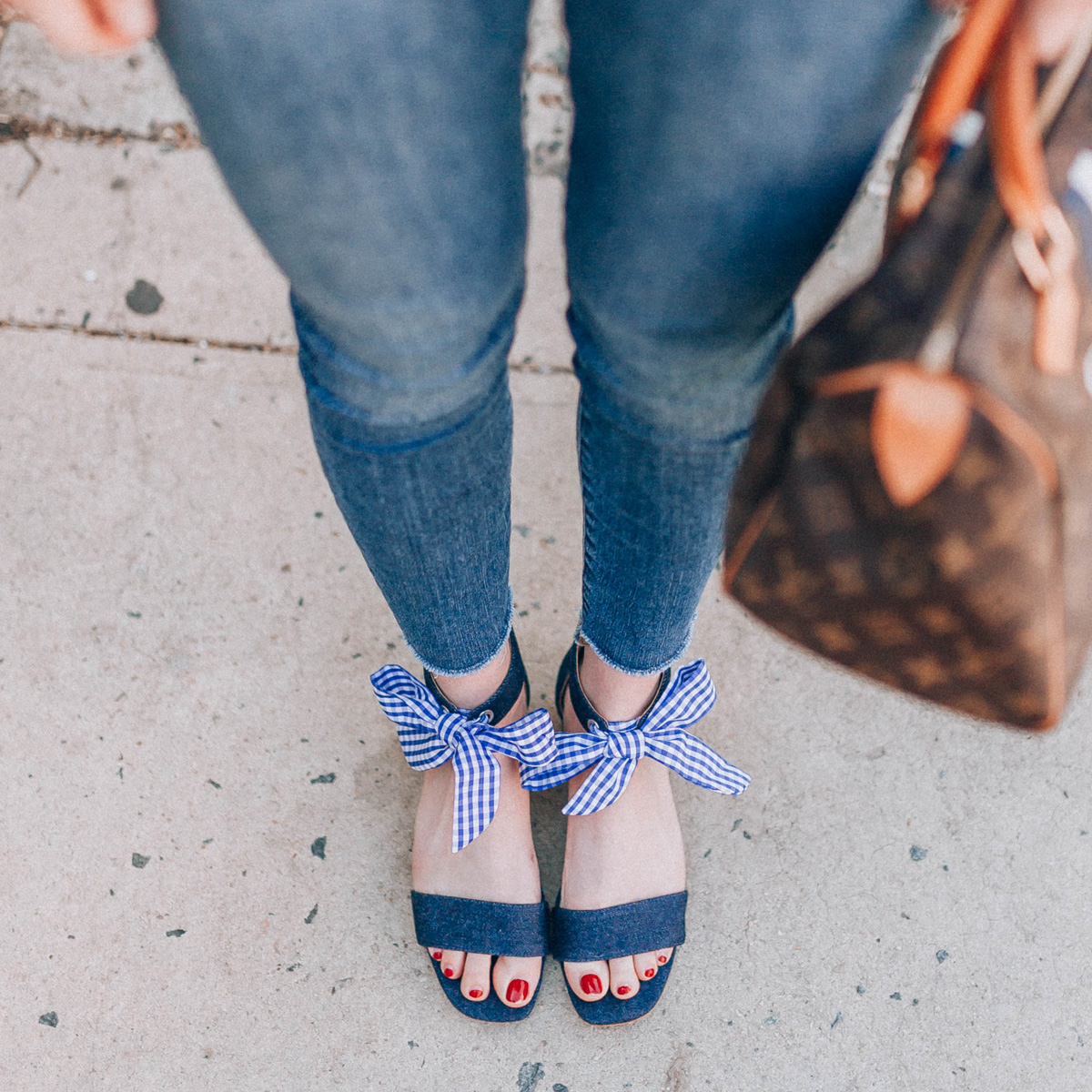 Gingham Bow Sandals