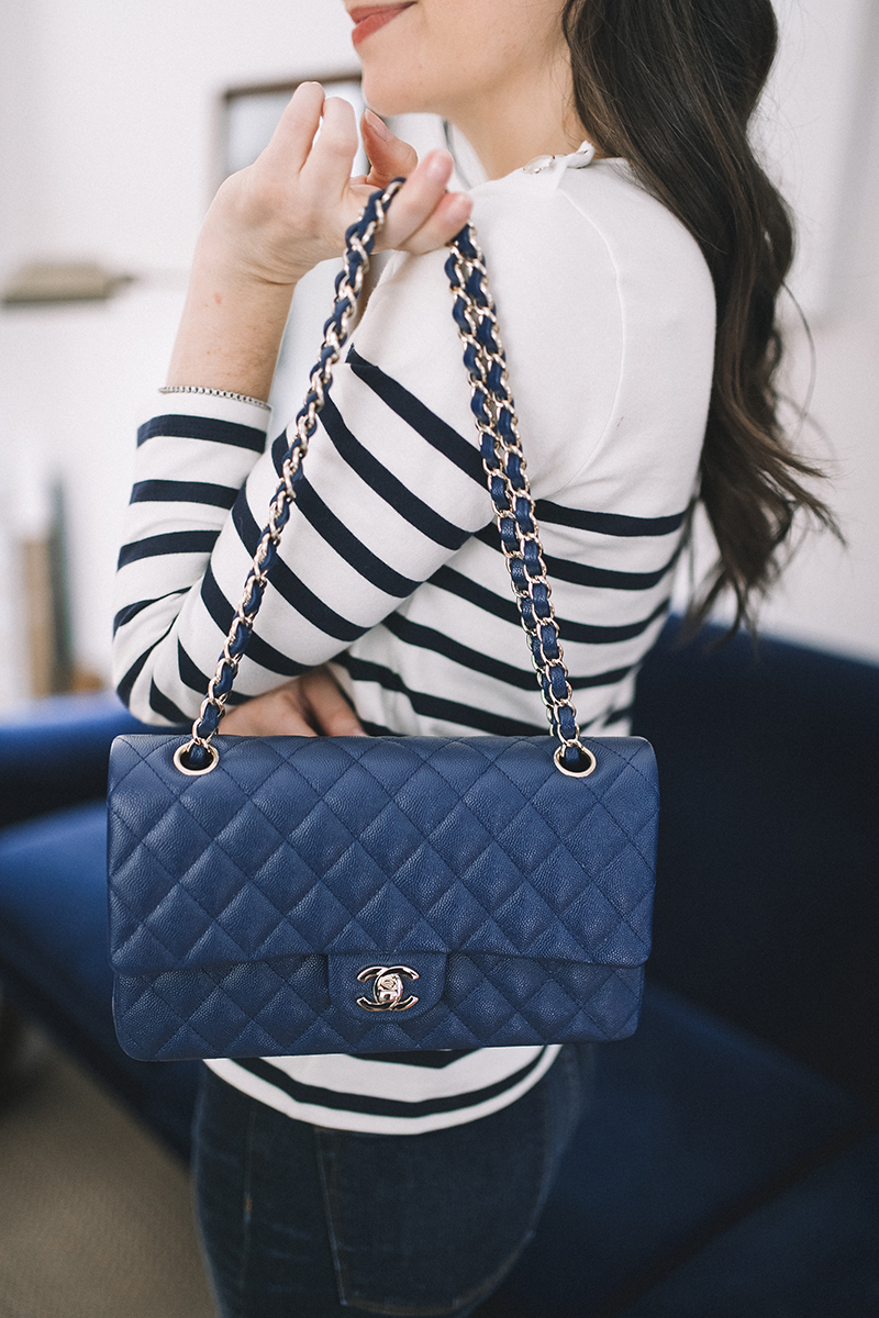 Navy Chanel Double Flap