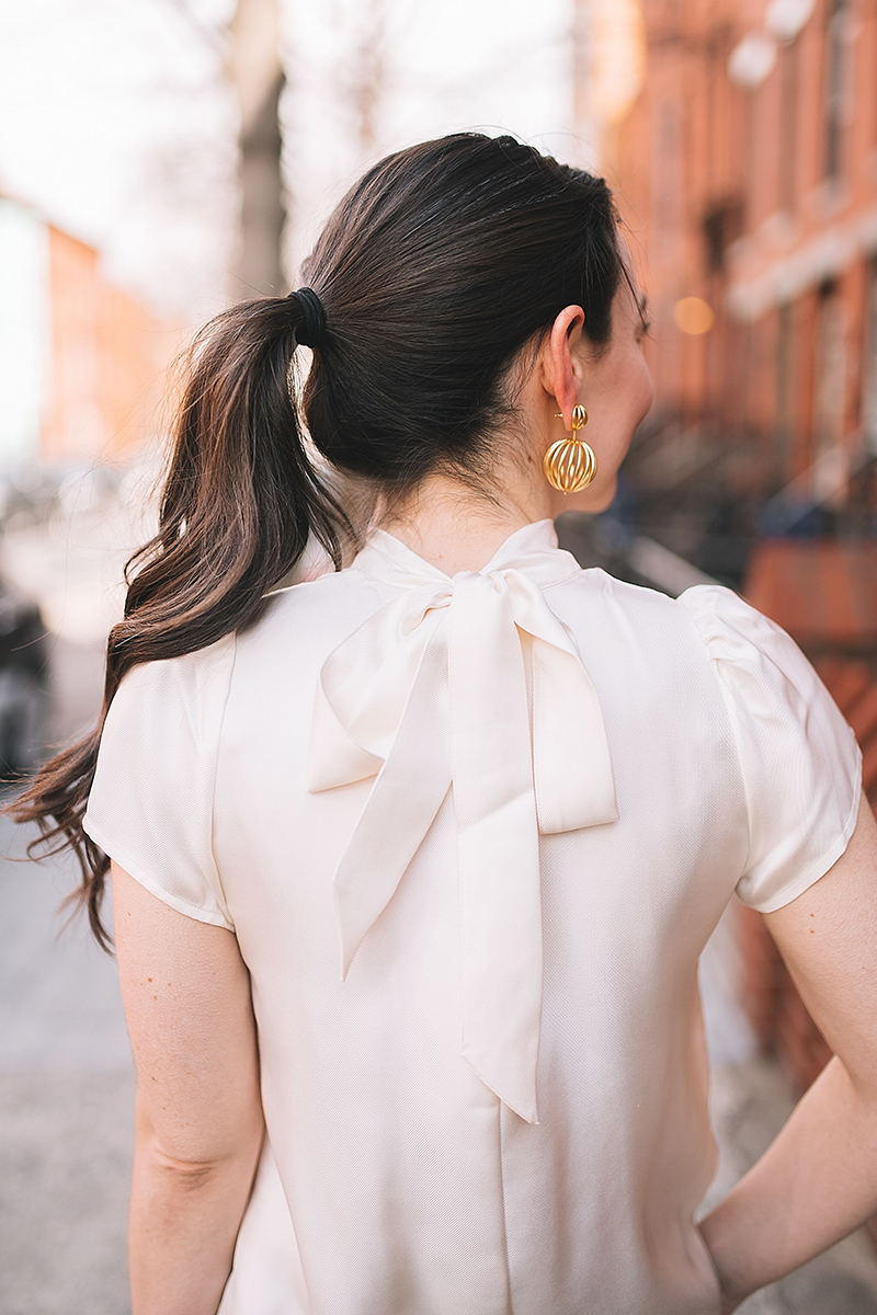 J. Crew Collection Bow Back Blouse