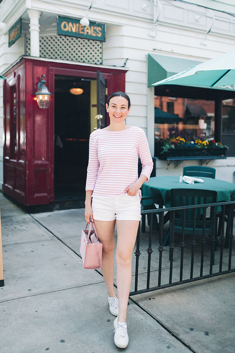 Pink and White Striped Shirt