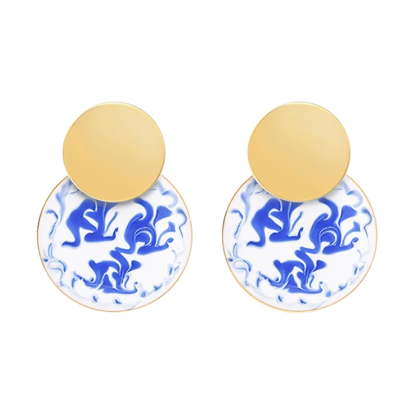 Blue and White Earrings