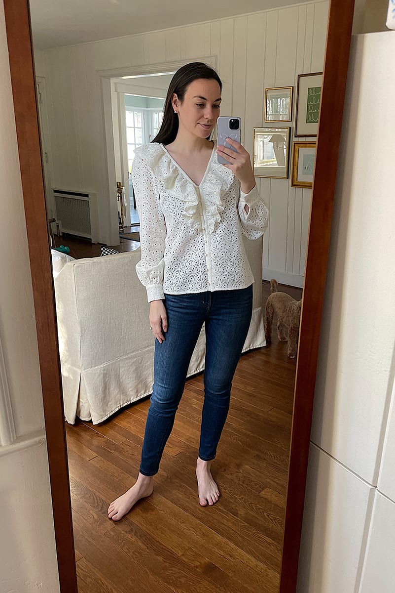 Wore my favorite jeans and put on a nicer to top