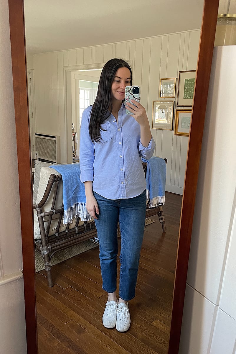 jeans and button-down outfit
