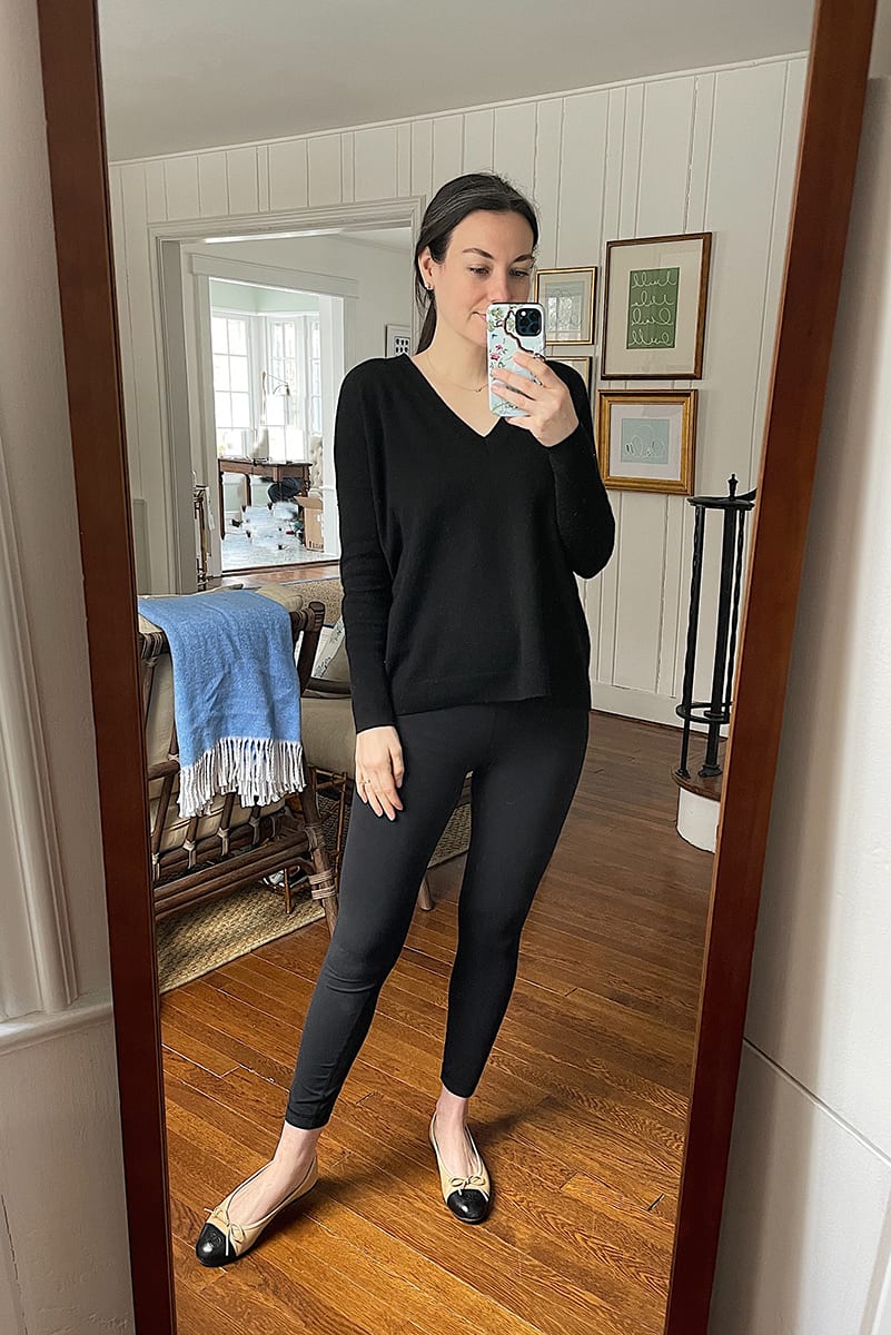 black v-neck sweater | WEEK OF OUTFITS 3.9.21