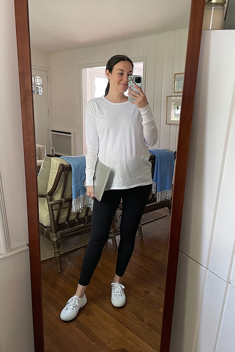 white long sleeve top | WEEK OF OUTFITS 5.18.21