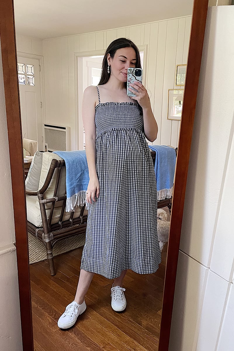 J.crew smocked dress gingham | WEEK OF OUTFITS 5.15.21