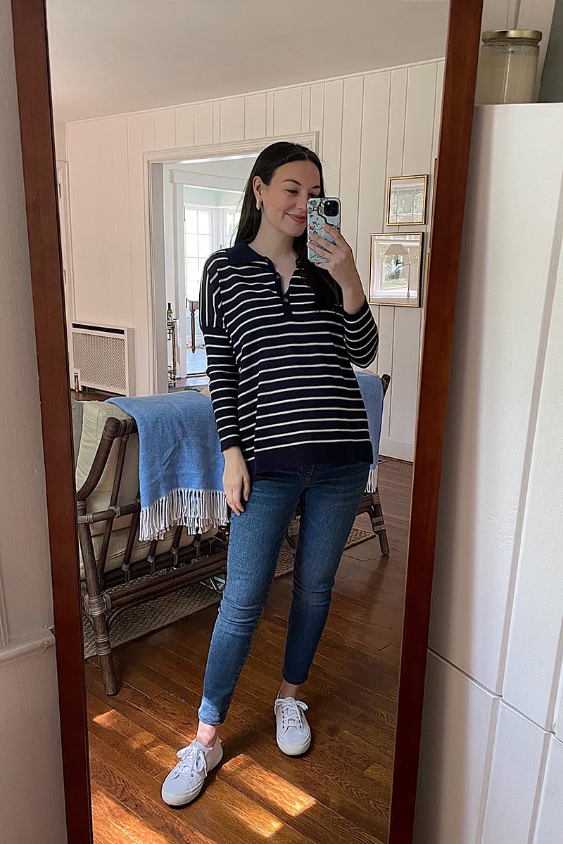 striped shirt and jeans | WEEK OF OUTFITS 5.18.21