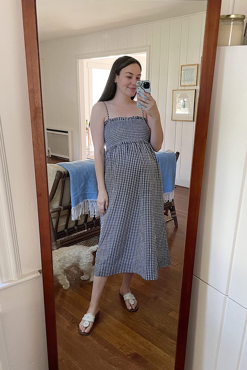 gingham smocked dress | WEEK OF OUTFITS 6.22.21