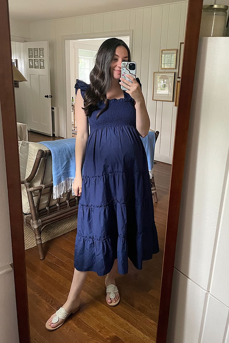 smocked ruffle dress | WEEK OF OUTFITS 6.29.21