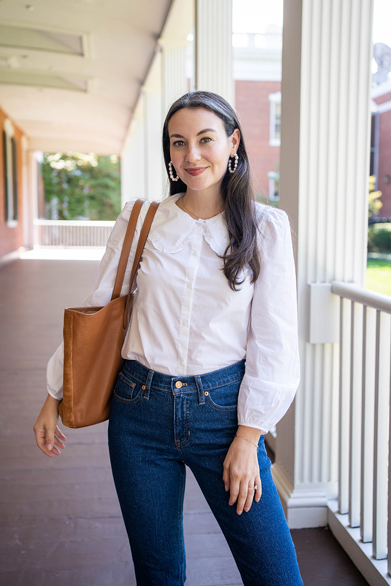 New Jersey blogger Carly Riordan wearing a classic fall outfit from j. crew