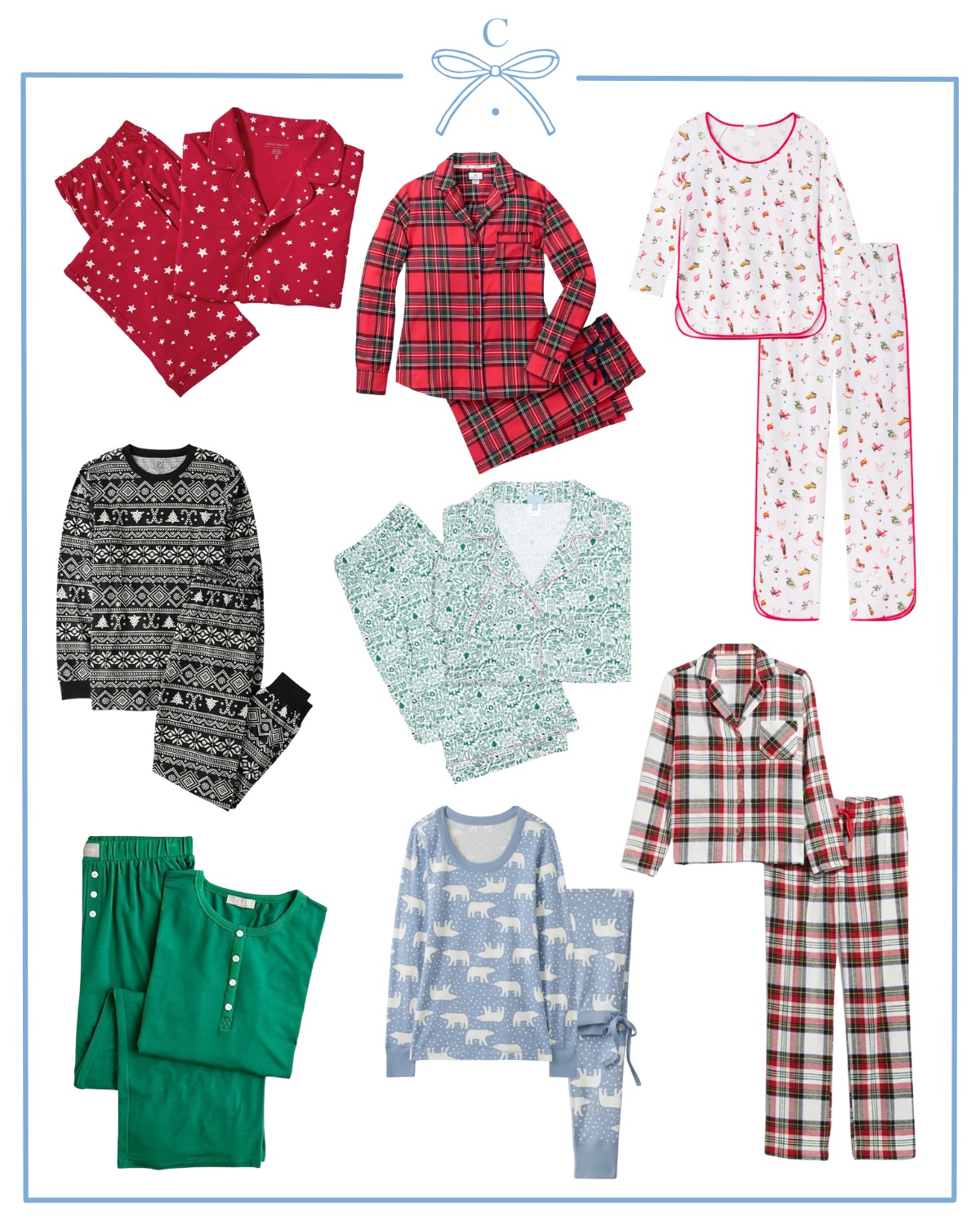cutest christmas pajamas from pottery barn, petite plume, lake pajamas, the children's place, joy street kids, j.crew, hanna andersson, and old navy