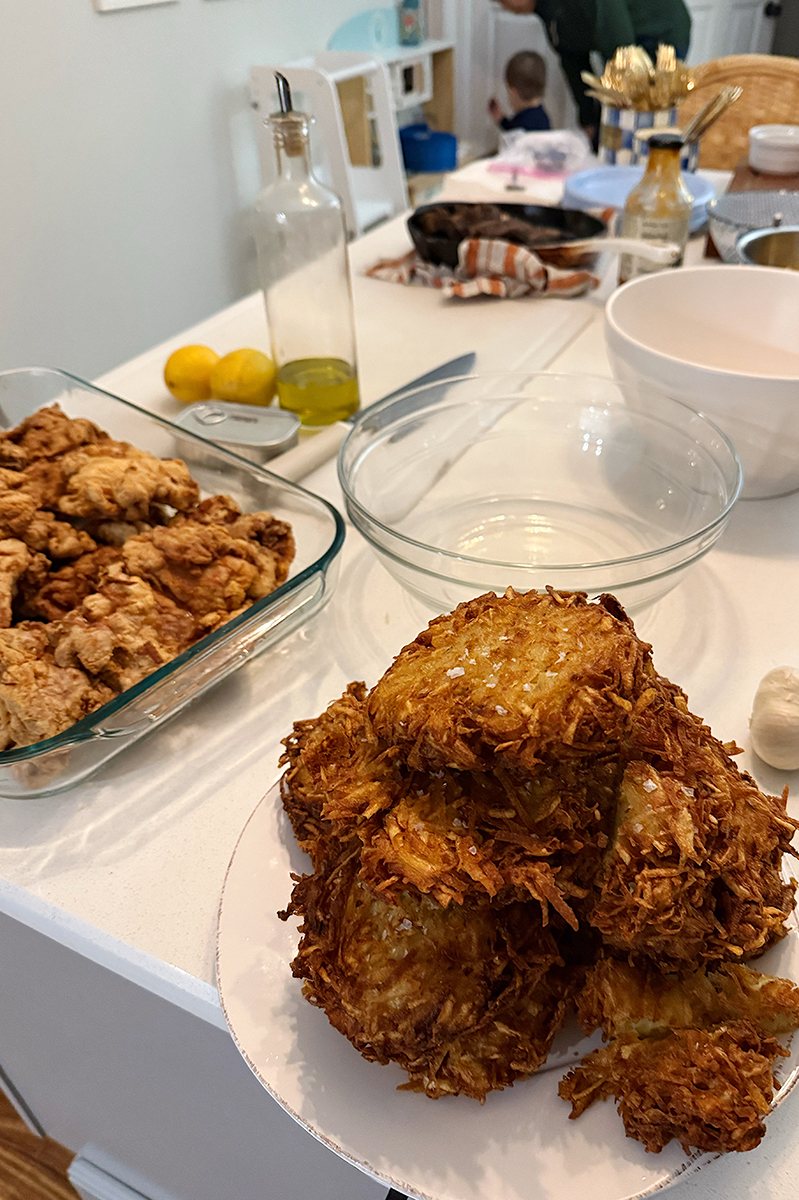 A pile of homemade latkes