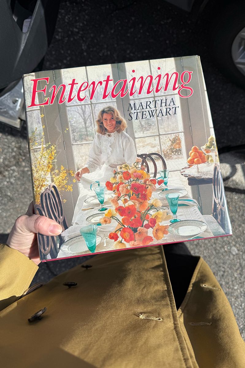 A copy of Martha Stewart's first book Entertaining