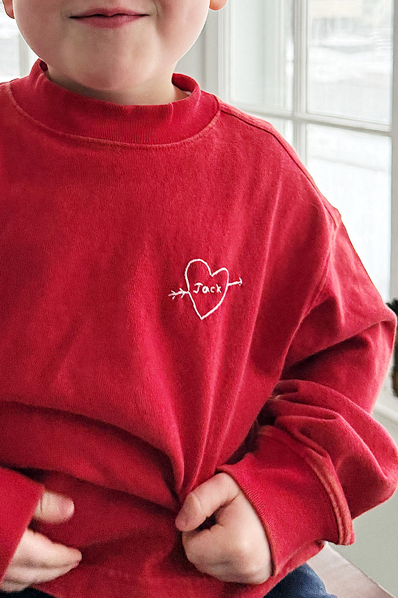 A hand embroidered sweatshirt 